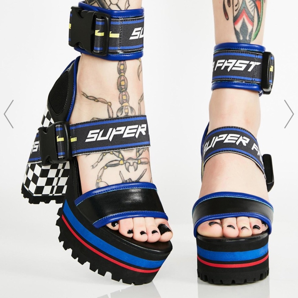 ##SOLD. Platform Moto Buckle Heels